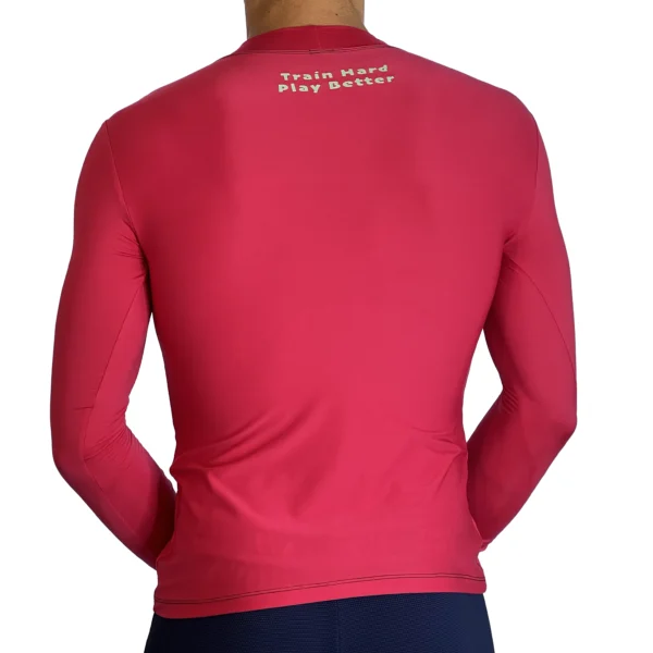 Close-up of a WOW Sand Watermelon Long Sleeve t-shirt showcasing the brand logo